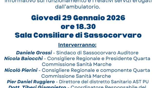 Assemblea Pubblica - Punto Salute di Sassocorvaro del &nbsp;29.01.2026